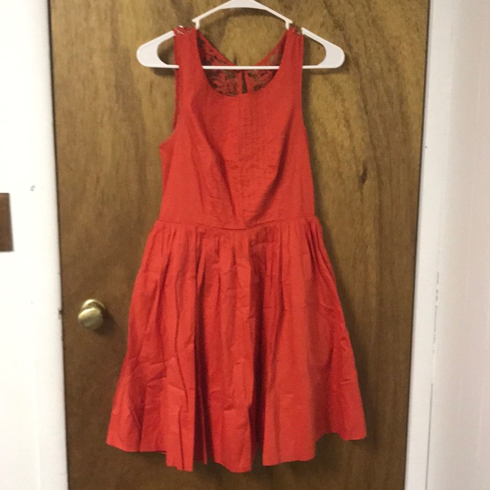 Coral Anthropologie dress
